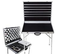 Présentoir à Bijoux Pliable en Aluminium, Organisateur de Colliers Portable avec Support Haut, idéal pour Les marchés et Les événements, boîte de Rangement 70 x 50 cm pour Colliers et Accessoires
