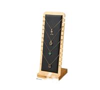 Présentoir à bijoux, présentoir colliers, chevalet en bois for plusieurs, vitrine for(Black Leather)