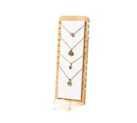 Présentoir à bijoux, présentoir colliers, chevalet en bois for plusieurs, vitrine for(White Leather)