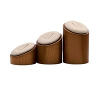 présentoir à bijoux Présentoir d'anneaux en bois, ensemble de 3 pièces, accessoires de vitrine, support d'anneau incliné en microfibre