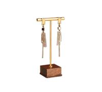 présentoir à bijoux Présentoir de boucles d'oreilles, support de barre en T en métal à base de bois détachable