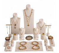 présentoir à bijoux Présentoirs de bijoux en gypse blanc, organisateur de plateau de bague de boucle d'oreille de collier de Mannequin