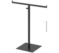 Présentoir à bijoux réglable en hauteur de 35 à 60 cm, support de suspension à bijoux de comptoir, support en métal en forme de T pour perruque, chapeau, bracelet, collier, bijoux, clé, chaîne (noir)