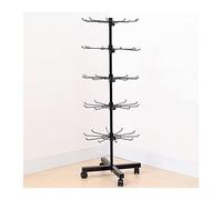 Présentoir à Bijoux Rotatif en Forme d'arbre - Présentoir Polyvalent for Colliers, Bracelets, Boucles d'oreilles, bagues et Porte-clés - Support de Rangement Mobile(Noir,5 Floors)