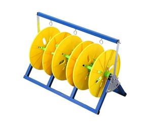 Présentoir à bobines sur Pied - Distributeur de câbles Robuste pour Usage Industriel et Commercial - 3 Compartiments pour câbles et Outils