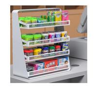 Présentoir à Bonbons, Organisateur de Bonbons/collations pour comptoir, étagères de Rangement pour épices, étagère à collations et Support à Frites pour Les magasins (Couleur : Bla