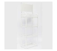 Présentoir à Bonbons, Support à collations de Grande capacité, vitrine à gâteaux Noire à 4 Niveaux, salles de cinéma, dépanneurs, Support à collations(White,50 * 27 * 140cm/19 * 10 * 55in)