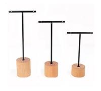 Présentoir à boucles d'oreilles en T 3pcs Jewelry Display | Earrings T-Bar Wooden Base Earrings Rack Holder Organizer Showcase Ear Studs Stand