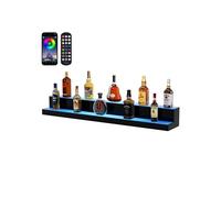 Présentoir à Bouteilles 2 Niveaux Lumineux LED Avec Télécommande RF App 121cm