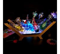 Présentoir à Bouteilles Lumineux Éclairé par LED Casier à Vin Rechargeable en Acrylique Seau à Champagne (Lot de 6) pour Discothèques, Villas, Fêtes Privées 110V-220V(White,95 * 25 * 35cm)
