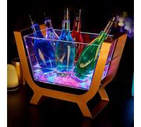 Présentoir à Bouteilles Lumineux Éclairé par LED Casier à Vin Rechargeable en Acrylique Seau à Champagne (Lot de 6) pour Discothèques, Villas, Fêtes Privées 110V-220V(Multi-Colored,48 * 22 * 36cm)