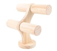 Présentoir à Bracelets en Bois 2 Niveaux, Support Décoratif Khaki