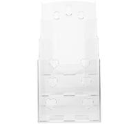 Présentoir à Brochures Acrylique 3 Niveaux Transparent, Bureau et École | Rangement Mural Table, Trous Prépercés, Bords Arrondis, Trois Compartiments pour Enveloppes et Prospectus
