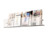 Présentoir à Brochures Porte-revues Transparent, Support de Support de Magasin de Bâti de Mur, Organisateur de Support de Stockage de Livre de Catalogue de Document, Porte-brochures Accrocheurs