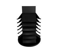 Présentoir À Carreaux À 6 Niveaux, Petit Présentoir À Échantillons en Métal Et Céramique, Base Rotative À 360°, Capacité De 440 LB, for Salons Professionnels(Black)