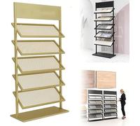 Présentoir à carreaux en métal à 5 niveaux pour salons d'artisanat, support noir pour carrelage et parquet