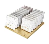 Présentoir à Carreaux en métal doré - Support de Bureau pour échantillons de Verre et Petit Support pour Assiettes pour échantillons de Carreaux de céramique, idéal pour