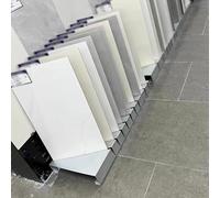 Présentoir à Carrelage Métal avec 13 Niveaux, Support d'Échantillons Vertical pour Parquet et Pierre, Organisateur de Showroom Stable en Acier Noir(Silver,40cm/15.7in)