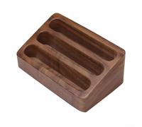 Présentoir à cartes de visite en bois à 3 niveaux avec base antidérapante épaisse, organiseur de bureau pour comptoir de bureau, réception, boîte de rangement ouverte pour économiser de l'argent (noir