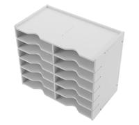 Présentoir à Cassettes Audio Vertical 12 Compartiments en Plastique Blanc | Structure Verticale, Rangement Transparent Ouvert, Design Modulaire, pour Collectionneurs et Pièces Compactes