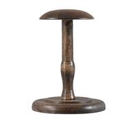 Présentoir à chapeaux et casquettes en forme de dôme vintage stable robuste base ronde marron court