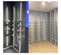 Présentoir à Chaussures Flottant Étagère à Chaussures Suspendue avec 8 Plateaux Réglables, Étagères Étroites pour Chaussures, Rangement de Bottes Antidérapant et Peu Encombrant(Black,205cm/81in/6.7ft)