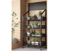 Présentoir à Chips à 4 Niveaux, Noir, sur Pied, présentoir de Rangement pour Boissons et médicaments, Chariot de présentation Mobile pour supermarché (Taille : 60 x 27 cm / 23,6 x 10 Pouces)