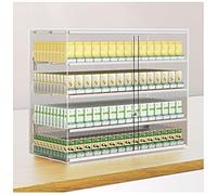 Présentoir à cigarettes avec porte d'armoire, présentoir de rangement à plusieurs niveaux en acrylique transparent pour la vente de tabac, installation murale/sur comptoir, 4 niveaux, 12 colonnes