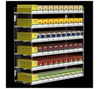 Présentoir à cigarettes en acrylique à plusieurs niveaux - Présentoir de vente au détail à 6 niveaux et 10 colonnes avec double méthode d'installation - Boîtier transparent pour un rangement