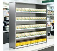 Présentoir À Cigarettes En Alliage D'aluminium, Organiseur De Cigarettes Avec Poussoir Automatique, Construction Monobloc Sans Soudure, Support De Rangement Mural(Silver,5 Tier)