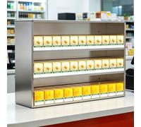 Présentoir À Cigarettes En Alliage D'aluminium, Organiseur De Cigarettes Avec Poussoir Automatique, Construction Monobloc Sans Soudure, Support De Rangement Mural(Silver,3 Tier)