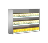 Présentoir À Cigarettes, Étagères D'affichage À Poussoir Automatique, Organisateur En Alliage D'aluminium Mural Ou De Comptoir Pour Supérettes Et Supermarchés.(Silver,3 Tier)