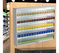 Présentoir à cigarettes, étui à cigarettes mural avec serrure, poussoir automatique en alliage d'aluminium, vitrine pour usage commercial