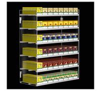 Présentoir à cigarettes multi-niveaux en acrylique transparent, support rectangulaire, 6 niveaux et 8 colonnes, organisateur automatique pour commerces de détail, double méthode d'installati