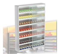 Présentoir à Cigarettes Mural - Armoire de Vente au détail en Aluminium avec Poussoir Automatique pour supermarchés et commerces de proximité, Grande capacité (74,5 x 28,8 x 105 cm)