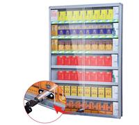 Présentoir à cigarettes mural avec porte en verre et serrure - Organisateur de tabac en métal durable pour vente au détail, distributeur de cigares et de bonbons (taille : 100 x 80 cm, couleur : 6,7