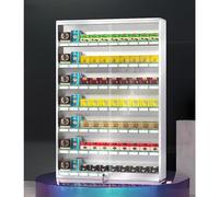 Présentoir à Cigarettes Mural avec Serrure, étagère rectangulaire en Alliage d'aluminium pour commerces de détail, 40 x 6,7 x 60 cm, Support argenté pour étui à Cigarettes, présentoir pour m