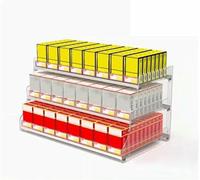 Présentoir à Cigarettes Mural Transparent avec Poussoir Automatique de Paquets en Acrylique, vitrine trapézoïdale à 2-4 Niveaux pour Un accès Facile, idéal pour Les supérettes et Les Bureaux