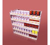 Présentoir à cigarettes - Organiseur commercial transparent à niveaux multiples, fixation murale - Idéal pour boutiques et magasins(38.5x61.5x28.4 CM)