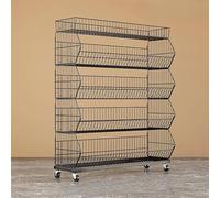 Présentoir à collations sur roulettes, étagère concession à 5 niveaux pour fruits, légumes, bonbons et croustilles, organisateur de magasin de détail pour un rangement facile