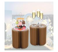 Présentoir à colonnes en papier, Lot de 2 pliables multicolores 20-100 cm(Dark Brown,H 40cm)