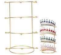 Présentoir à couronnes à 4 niveaux 17, 8 x 28 cm doré élégant lisse et anti-rayures en métal pour coiffeuse et commode