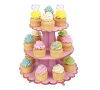 Présentoir à Cupcakes 3 Niveaux Carton Support de Petit Gâteau pour Bébé Shower Enfants Fête Anniversaire Party à Thème