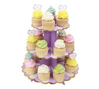 Présentoir à Cupcakes 3 Niveaux Carton Support de Petit Gâteau pour Bébé Shower Enfants Fête Anniversaire Party à Thème