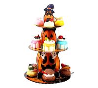 Présentoir à cupcakes d'Halloween | Boîte à gâteaux multifonction à trois couches | Présentoir à cupcakes | Convient pour anniversaire, mariage, célébration, fournitures de fête, doughnuts, desserts