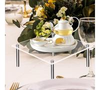Présentoir à cupcakes pour table à dessert - Présentoir à gâteaux rond en verre acrylique - Empilable transparent - Présentoir à cupcakes pour desserts, fruits, biscuits, bonbons, décoration de fête