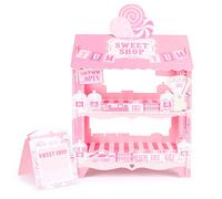 Présentoir à cupcakes rose pour anniversaire, barbecue, pique-nique, mariage, thé de l'après-midi, décoration de fête sur le thème de la boutique de bonbons