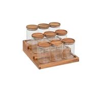 Présentoir à épices ""Harmony"" avec lot de 9 bocaux en acacia - 5 five simply smart