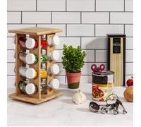 Présentoir à épices - Cook Concept - Rotatif - 16 Pots En Verre - Marron Et Transparent