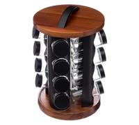 Présentoir à Epices Rotatif "Acacia" 16 Pots Naturel